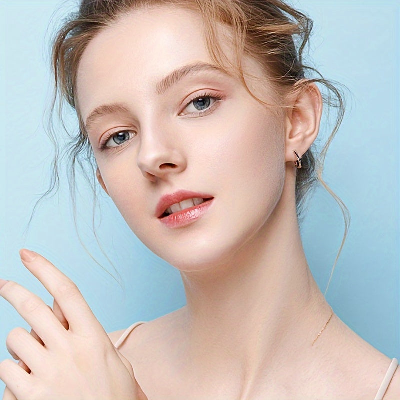 925 Sterling Silver Mobius Design Elegant Hoop Earrings