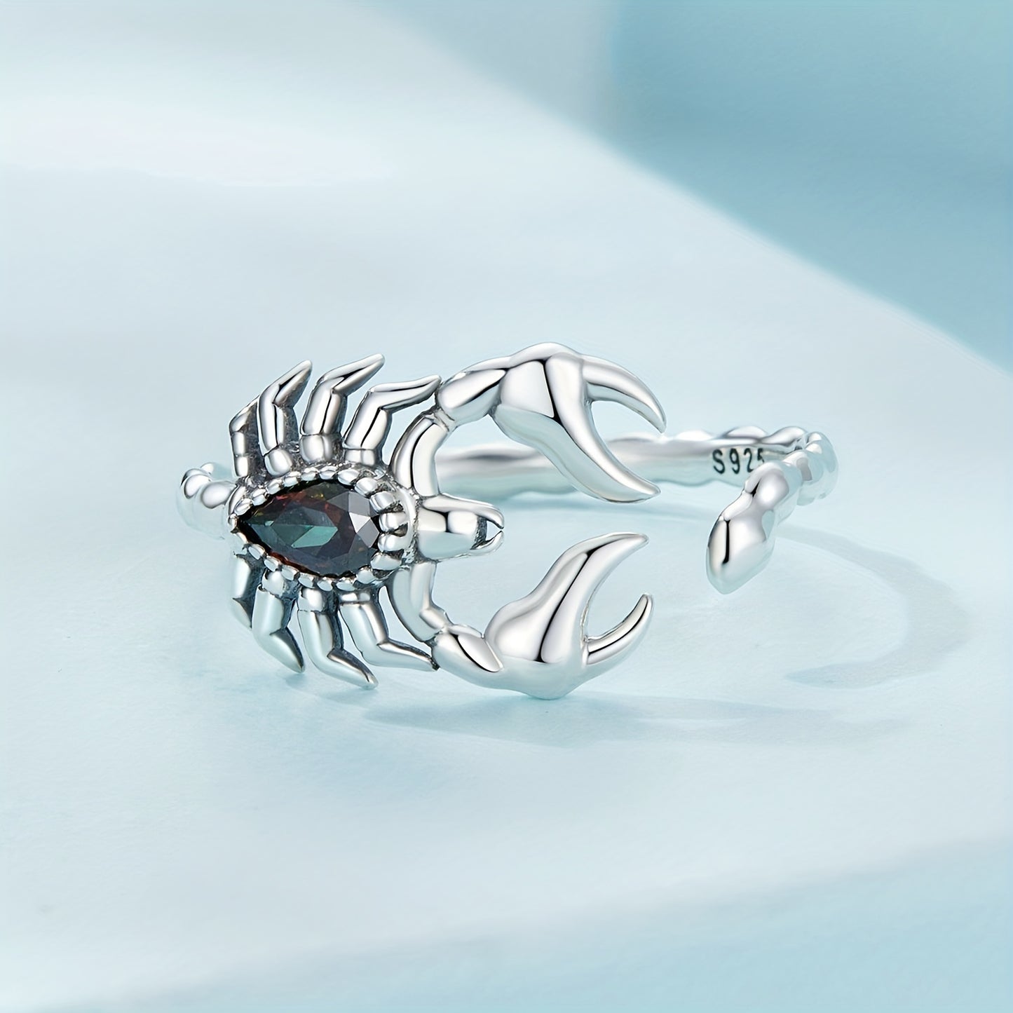 925 Sterling Silver Trendy Scorpion Cuff Ring, Halloween Decor