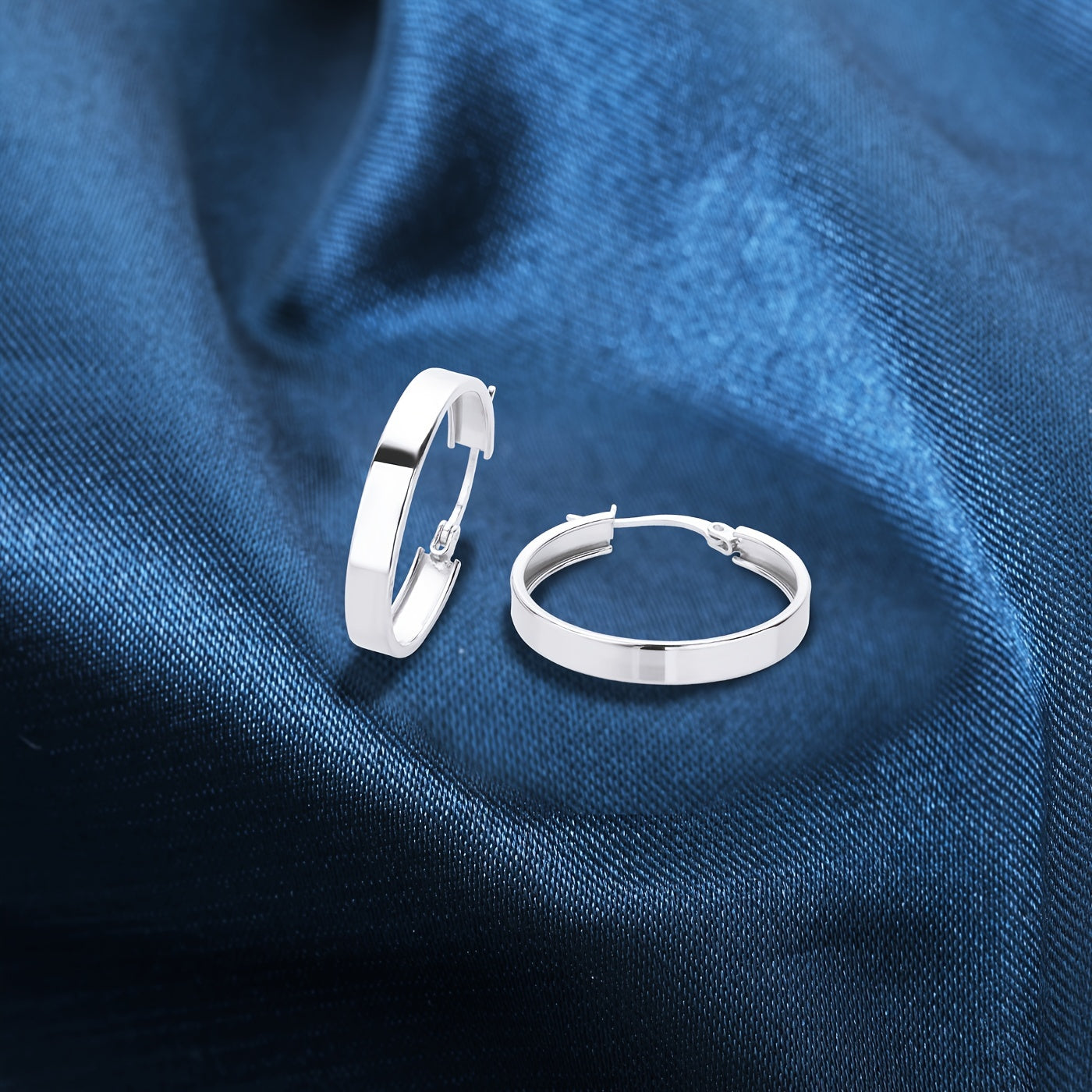 925 Sterling Silver Glossy Vintage Hoop Earrings, Daily Wear