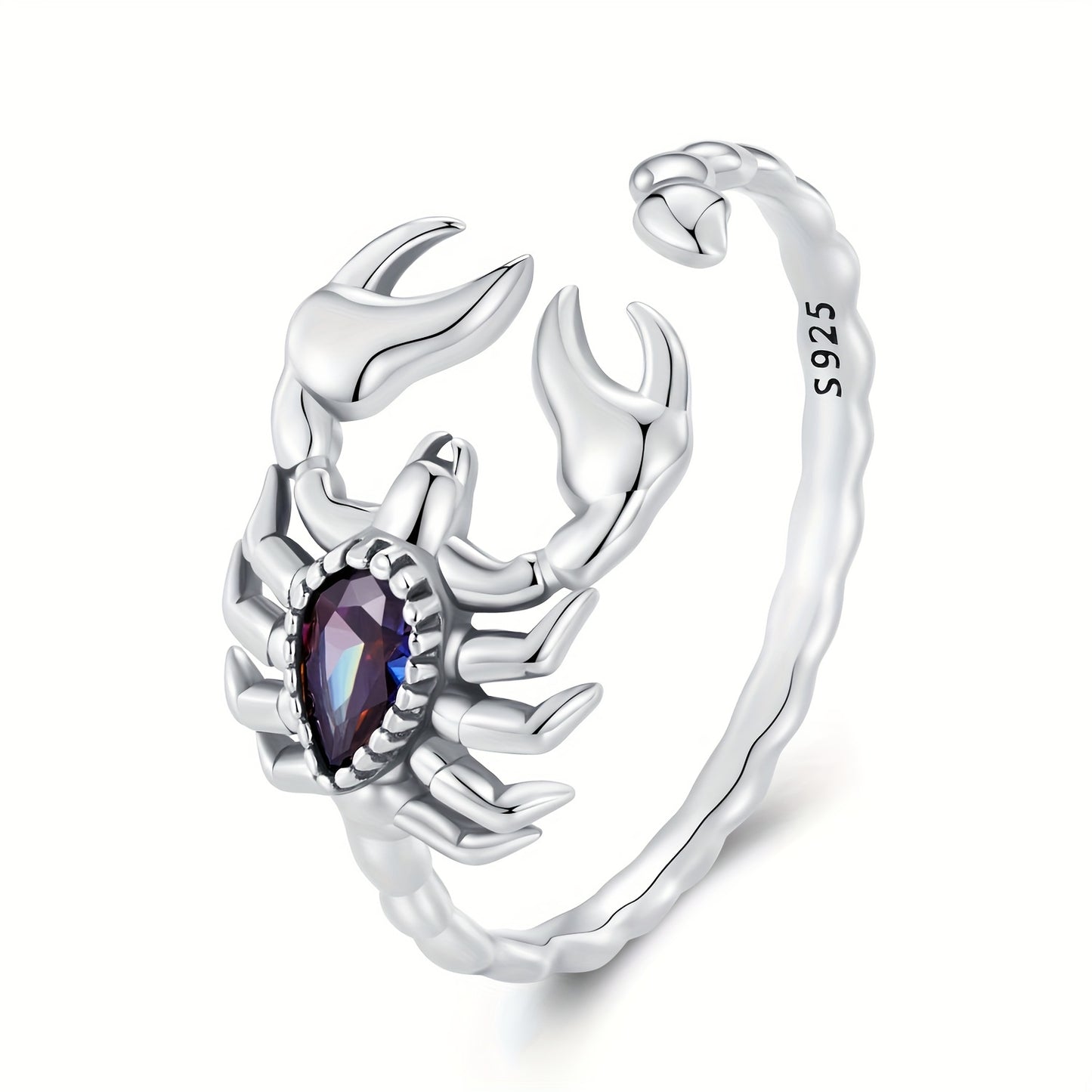 925 Sterling Silver Trendy Scorpion Cuff Ring, Halloween Decor